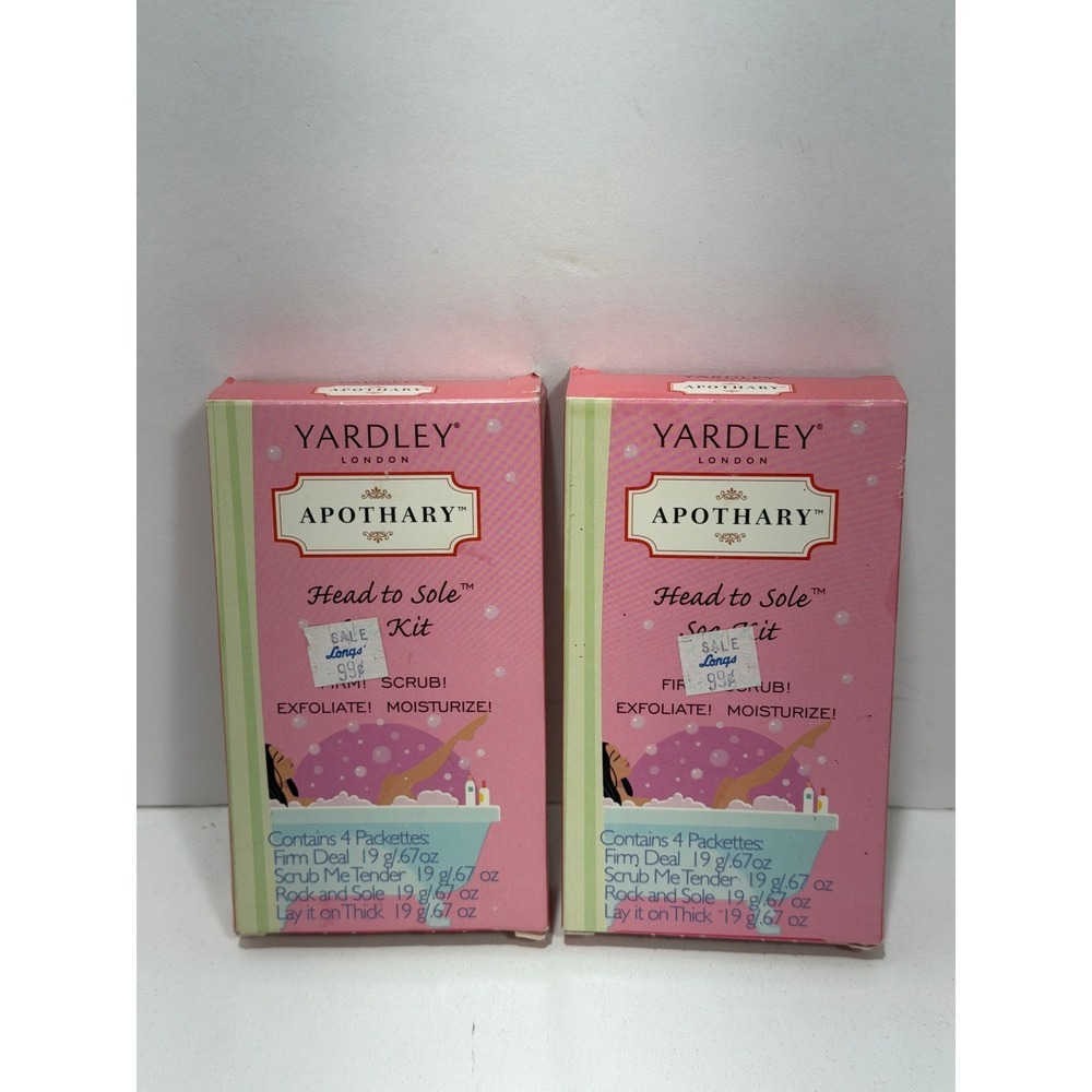 Yardley London Apothary Head to Sole Spa Kit 2 box  8 total Face Body Foot Scrub